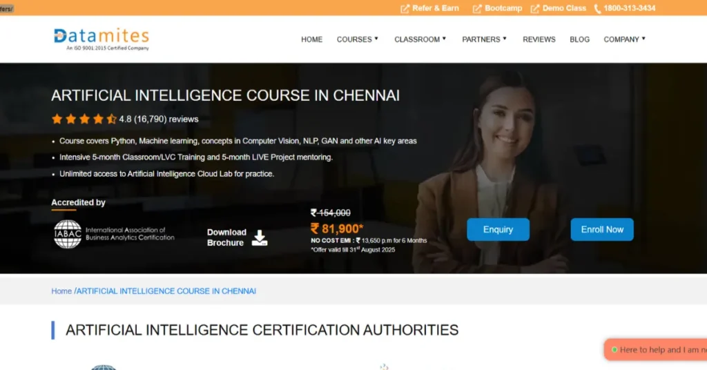 best ai course in chennai with placement